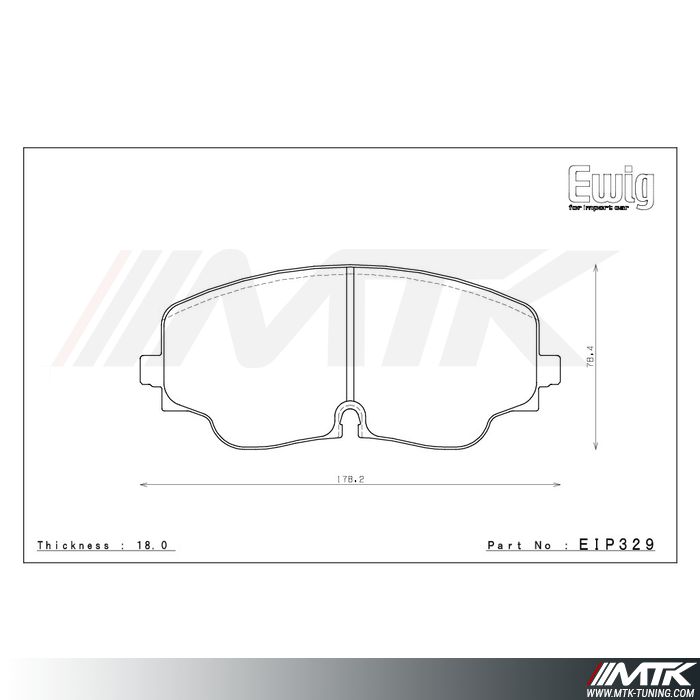 Plaquettes Endless MX72 EIP329 pour VW Golf GTI VIII